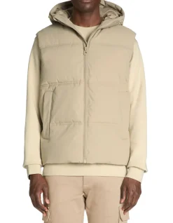 Celio Doudoune chaude à capuche sans manches -^Homme Doudounes