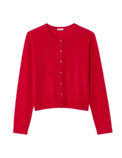 Celio Gilet 100% laine mérinos à col rond - rouge^Femme Gilets & Cardigans|Pulls