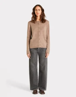 Celio Gilet 100% laine mérinos à col rond - taupe^Femme Les Meilleures Ventes|Gilets & Cardigans