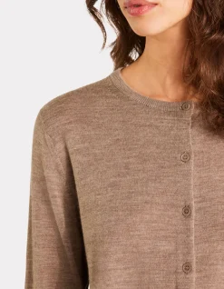 Celio Gilet 100% laine mérinos à col rond - taupe^Femme Les Meilleures Ventes|Gilets & Cardigans