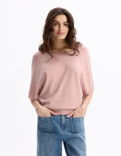 Celio Gilet ample en maille fine - rose grisé^Femme Gilets & Cardigans|Pulls