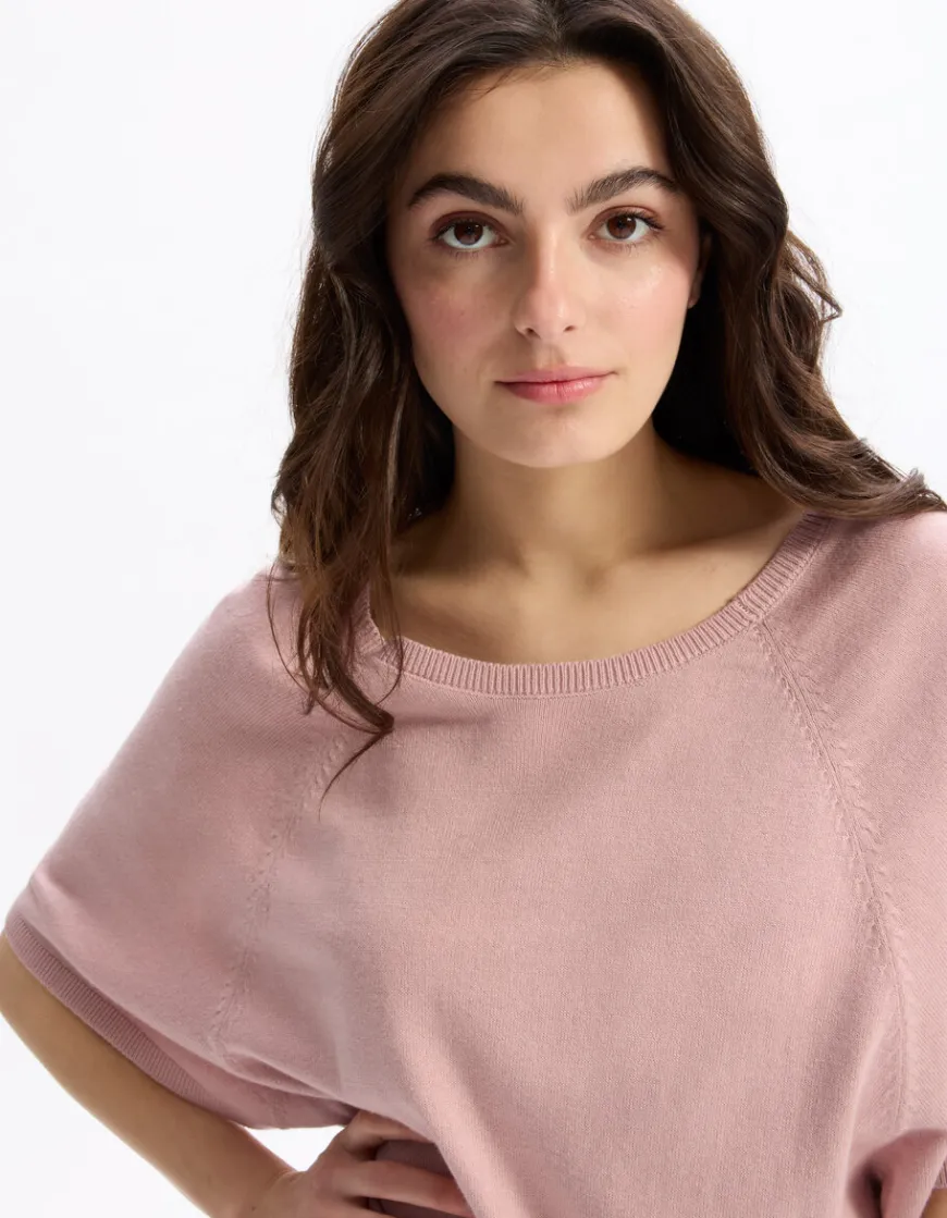 Celio Gilet ample en maille fine - rose grisé^Femme Gilets & Cardigans|Pulls