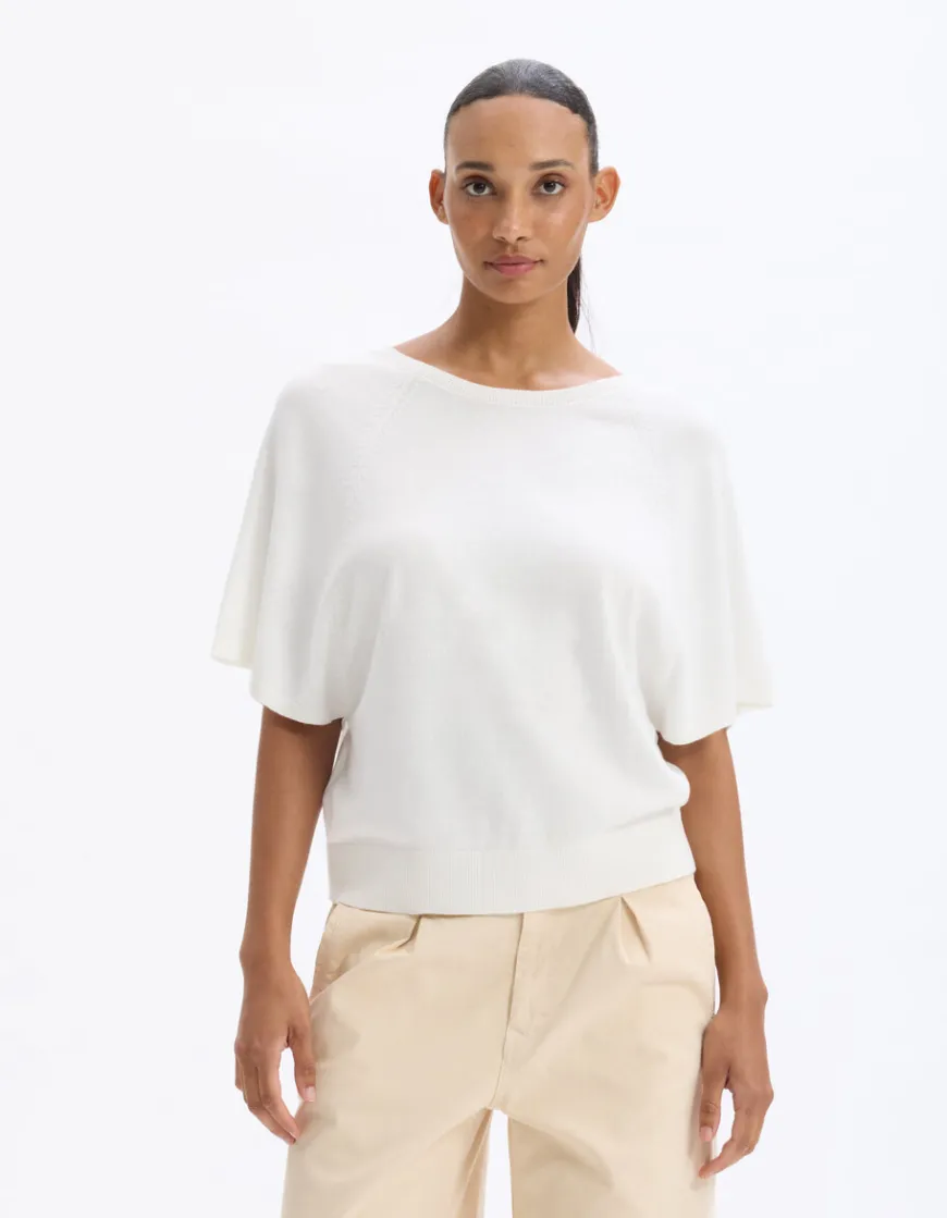Celio Gilet ample en maille fine - écru^Femme Gilets & Cardigans|Pulls