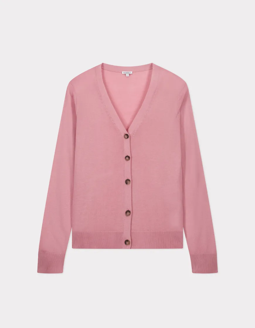 Celio Gilet boutonné en maille fine - rose^Femme Les Essentiels Aux Meilleurs Prix|Gilets & Cardigans