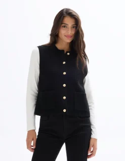 Celio Gilet boutonné sans manches -^Femme Gilets & Cardigans