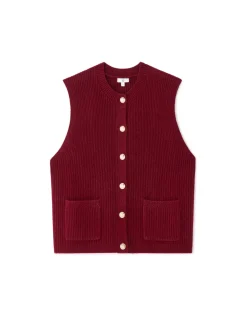 Celio Gilet boutonné sans manches - rouge^Femme Gilets & Cardigans