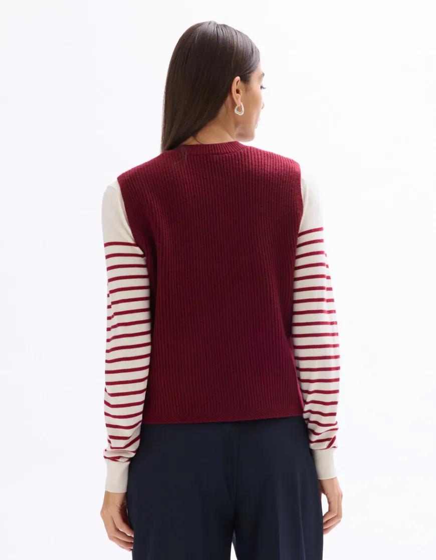 Celio Gilet boutonné sans manches - rouge^Femme Gilets & Cardigans
