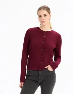 Celio Gilet col rond à manches longues - violet^Femme Gilets & Cardigans