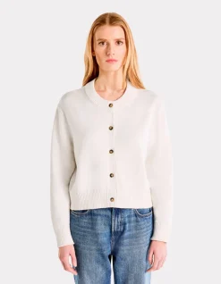 Celio Gilet court en coton - écru^Femme Gilets & Cardigans