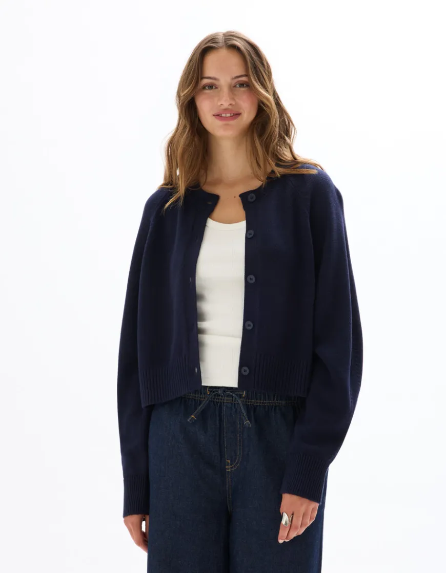 Celio Gilet court en maille unie -^Femme Gilets & Cardigans
