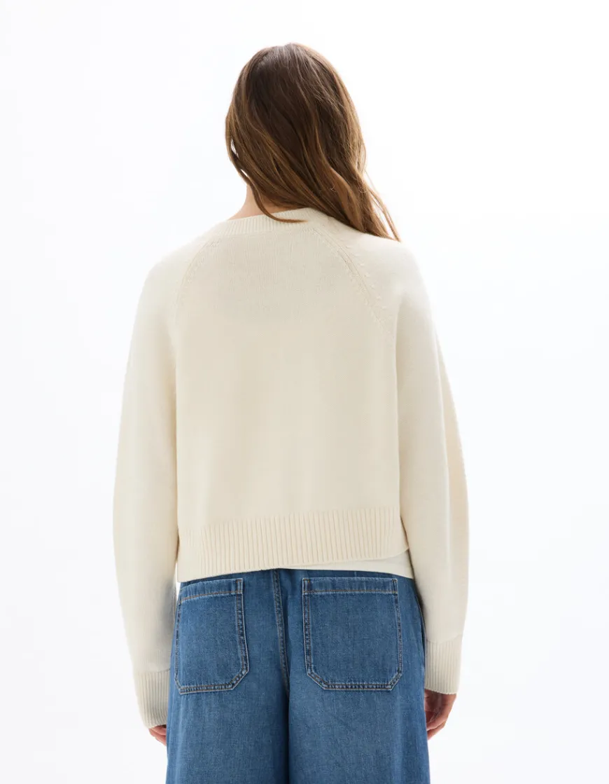 Celio Gilet court en maille unie - écru^Femme Gilets & Cardigans