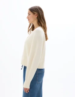 Celio Gilet court en maille unie - écru^Femme Gilets & Cardigans