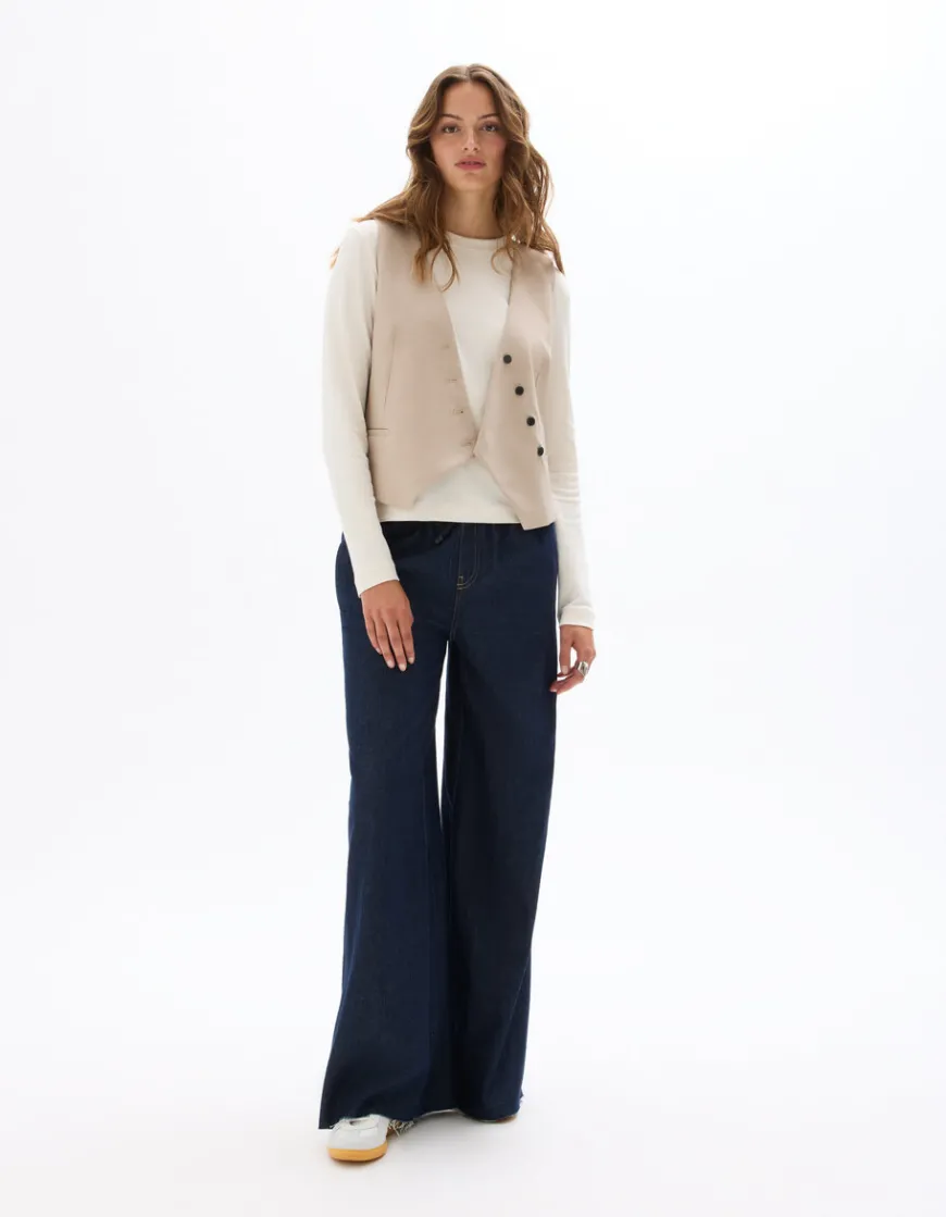 Celio Gilet de costume sans manches - beige^Femme Les Tailleurs|Gilets & Cardigans