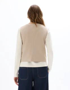 Celio Gilet de costume sans manches - beige^Femme Les Tailleurs|Gilets & Cardigans