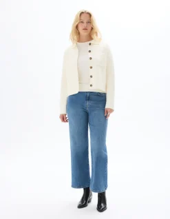 Celio Gilet en maille compacte - écru^Femme Les Essentiels Aux Meilleurs Prix|Gilets & Cardigans