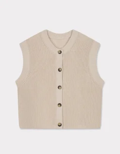 Celio Gilet sans manches boutonné - beige^Femme Gilets & Cardigans