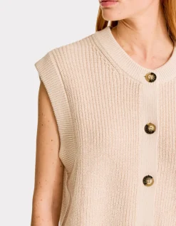 Celio Gilet sans manches boutonné - beige^Femme Gilets & Cardigans