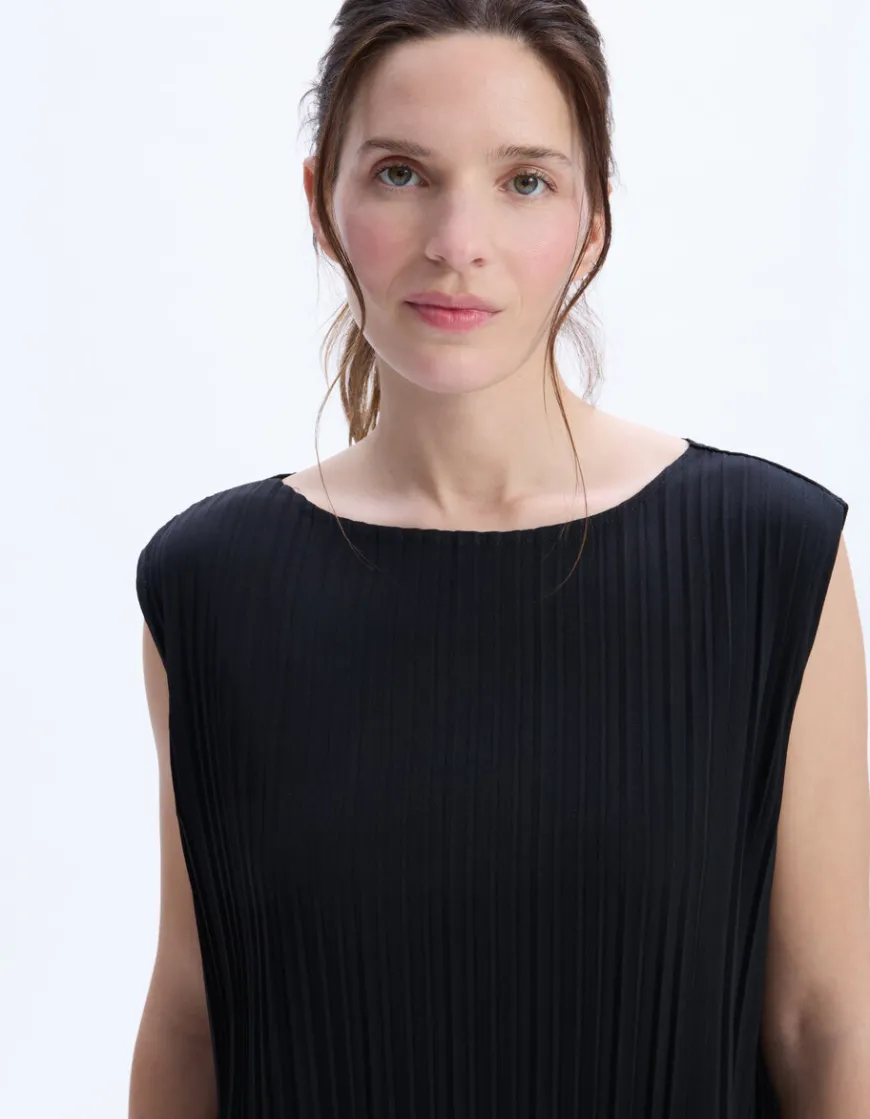 Celio Haut ensemble maille plissée -^Femme Les Essentiels Aux Meilleurs Prix|Les Ensembles
