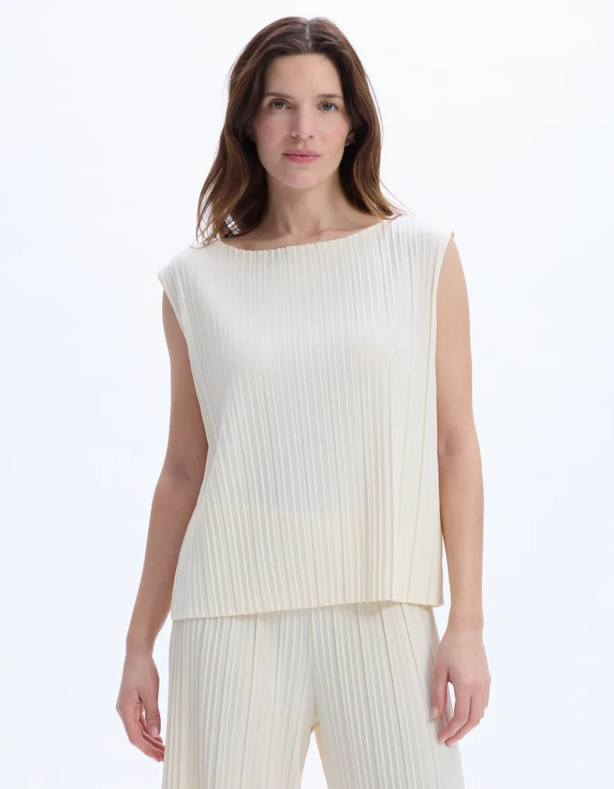 Celio Haut ensemble maille plissée - beige^Femme T-Shirts & Tops|Les Ensembles