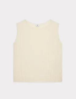 Celio Haut ensemble maille plissée - beige^Femme T-Shirts & Tops|Les Ensembles