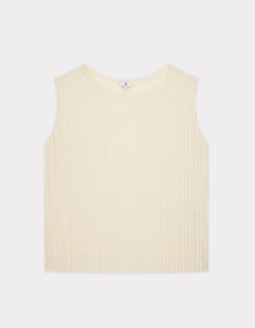 Celio Haut ensemble maille plissée - beige^Femme T-Shirts & Tops|Les Ensembles