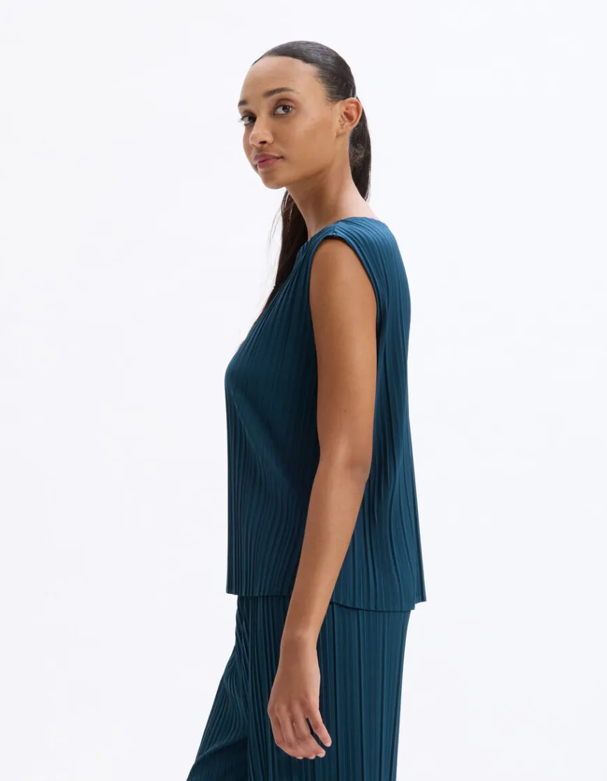 Celio Haut ensemble maille plissée - bleu^Femme T-Shirts & Tops|Les Ensembles