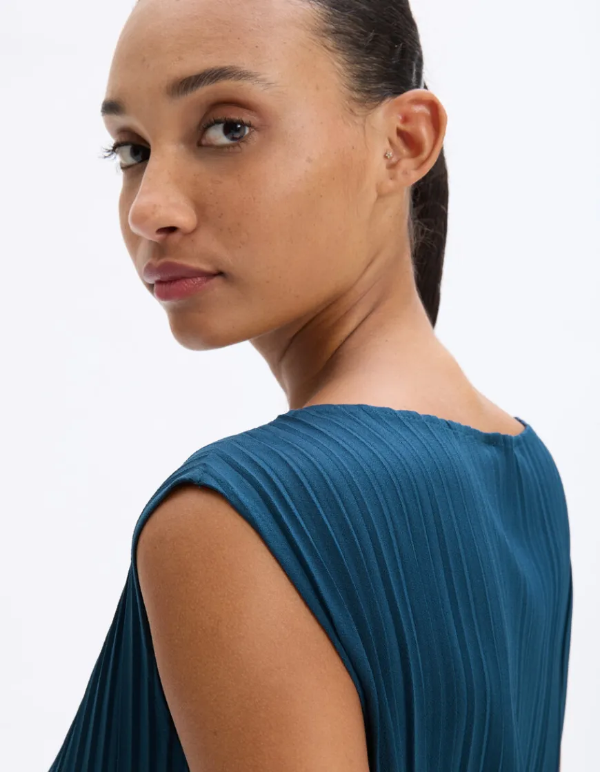 Celio Haut ensemble maille plissée - bleu^Femme T-Shirts & Tops|Les Ensembles