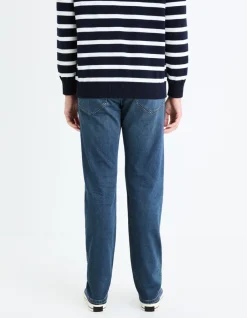 Celio Jean C.15 straight stretch maille 3 longueur - bleu^Homme C.15 / Jeans Straight|Jeans 3 Longueurs