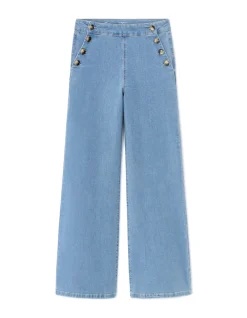 Celio Jean large avec boutons en corne - denim^Femme Jeans