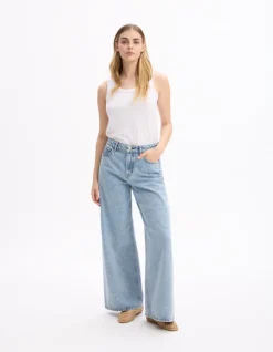 Celio Jean large délavé - bleu clair^Femme Jeans