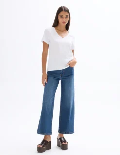 Celio Jean large longeur cheville - bleu^Femme Les Essentiels Aux Meilleurs Prix|Jeans