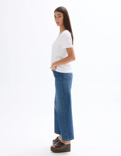 Celio Jean large longeur cheville - bleu^Femme Les Essentiels Aux Meilleurs Prix|Jeans