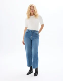 Celio Jean large longeur cheville - bleu foncé^Femme Les Essentiels Aux Meilleurs Prix|Jeans