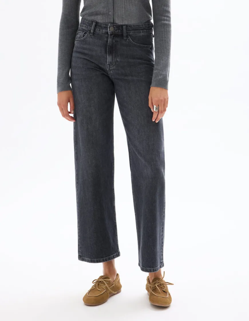 Celio Jean large taille haute 3 longueurs - gris^Femme Jeans