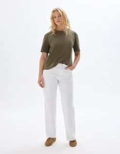 Celio Jean large taille haute 3 longueurs - écru^Femme Jeans
