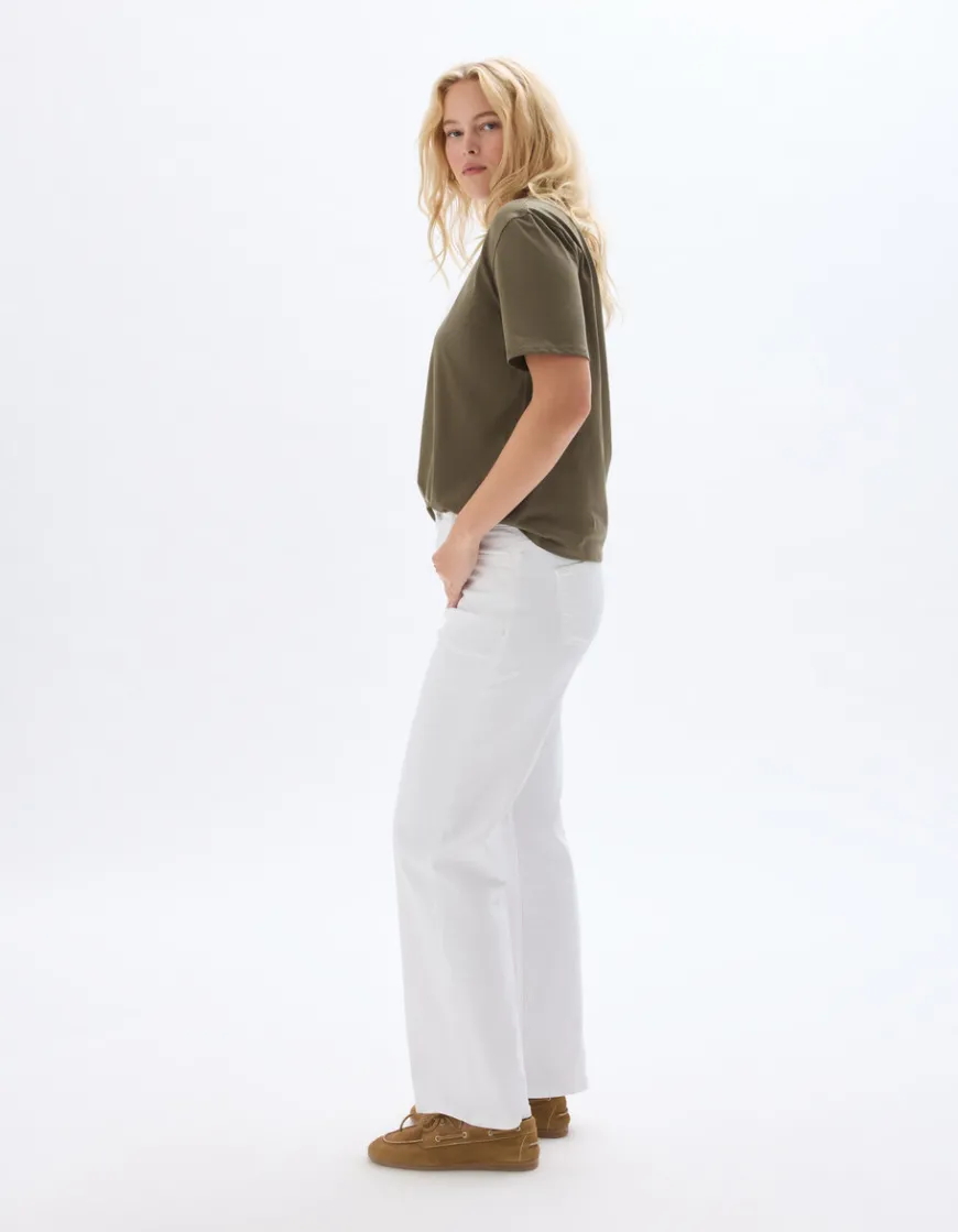 Celio Jean large taille haute 3 longueurs - écru^Femme Jeans