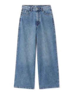 Celio Jean large taille haute - bleu^Femme Les Meilleures Ventes|Jeans