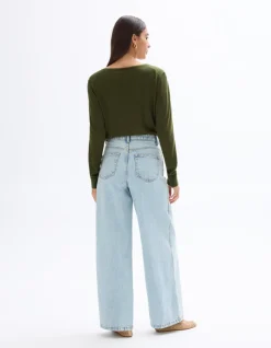 Celio Jean large taille haute - bleu clair^Femme Les Meilleures Ventes|Jeans