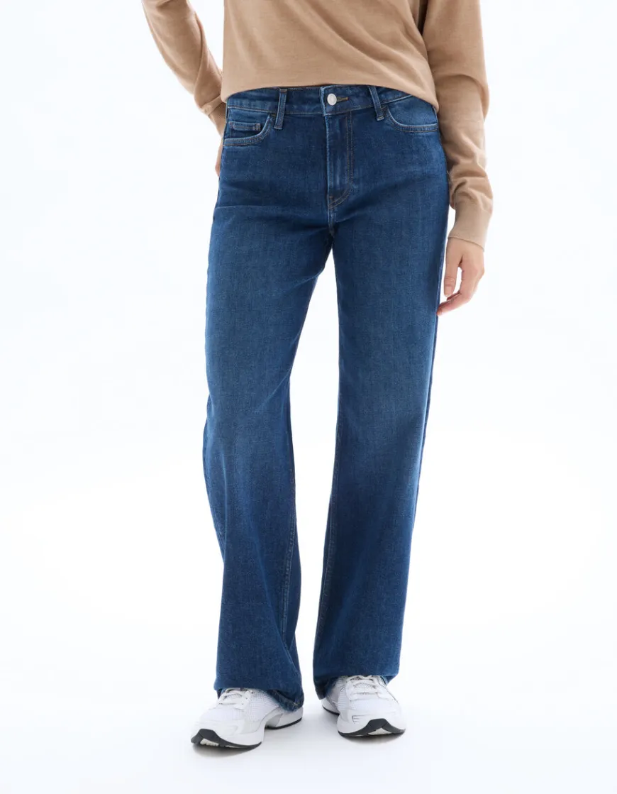 Celio Jean large taille haute 3 longueurs - bleu^Femme Jeans