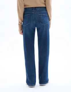 Celio Jean large taille haute 3 longueurs - bleu^Femme Jeans