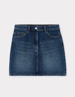 Celio Jupe courte basic en denim - bleu^Femme Les Essentiels Aux Meilleurs Prix|Jupes & Shorts