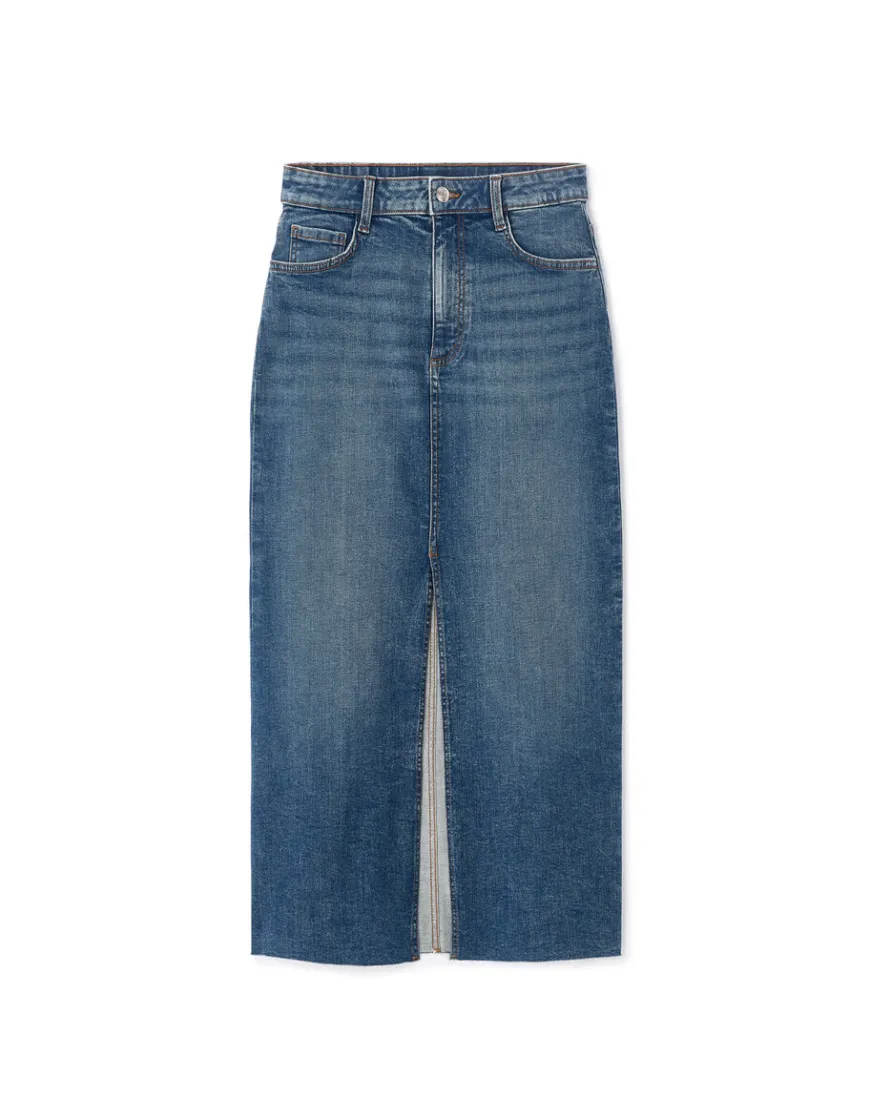 Celio Jupe en denim avec fente - denim^Femme Les Essentiels Aux Meilleurs Prix|Jupes & Shorts