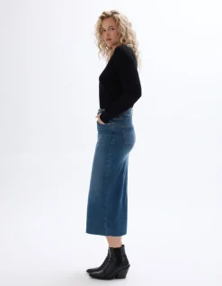 Celio Jupe en denim avec fente - denim^Femme Les Essentiels Aux Meilleurs Prix|Jupes & Shorts