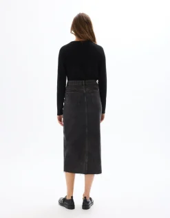 Celio Jupe en denim avec fente - gris foncé^Femme Jupes & Shorts