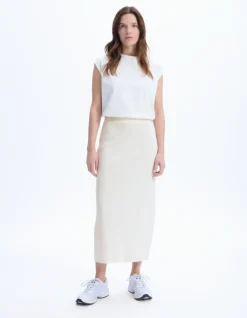 Celio Jupe en maille côtelée - écru^Femme Les Essentiels Aux Meilleurs Prix|Jupes & Shorts