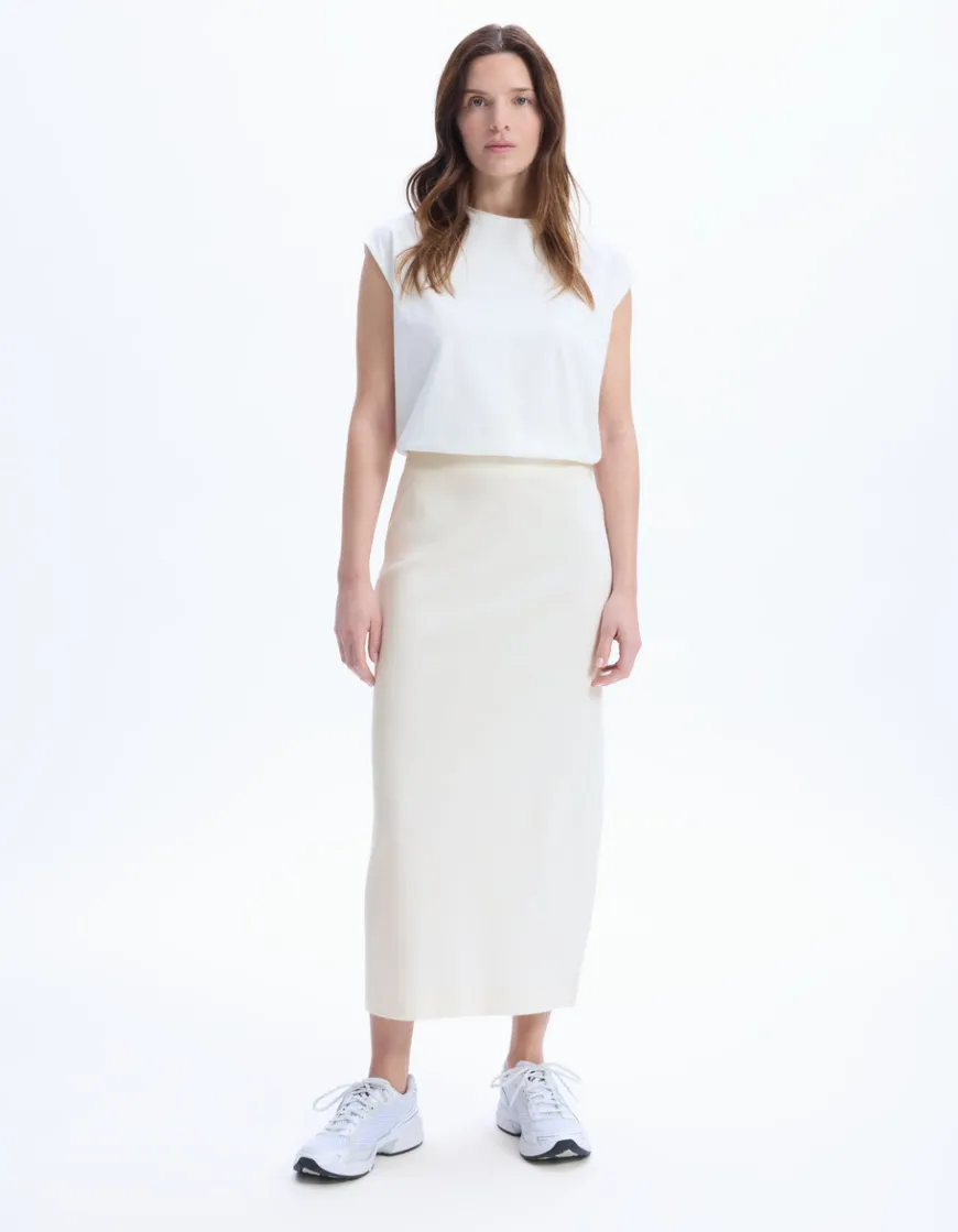 Celio Jupe en maille côtelée - écru^Femme Les Essentiels Aux Meilleurs Prix|Jupes & Shorts