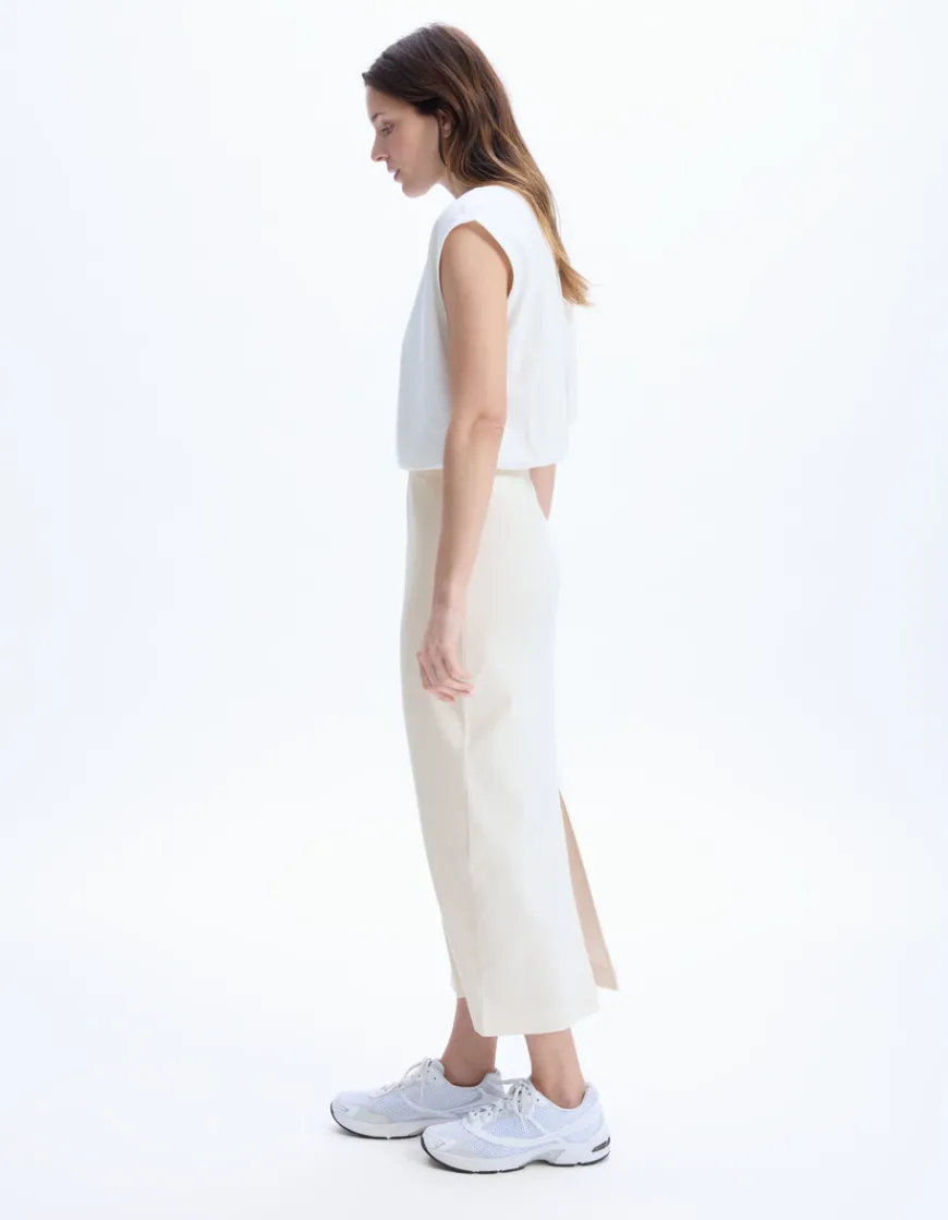 Celio Jupe en maille côtelée - écru^Femme Les Essentiels Aux Meilleurs Prix|Jupes & Shorts