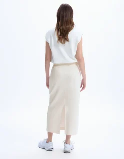 Celio Jupe en maille côtelée - écru^Femme Les Essentiels Aux Meilleurs Prix|Jupes & Shorts