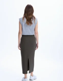 Celio Jupe en maille côtelée - gris^Femme Jupes & Shorts