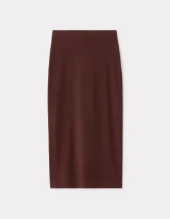 Celio Jupe en maille côtelée - marron^Femme Les Essentiels Aux Meilleurs Prix|Jupes & Shorts